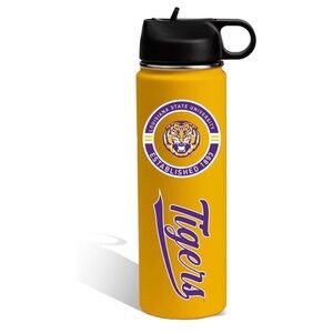 💛 LSU Tigers 22oz Rubberized Water Bottle – Insulated, Leak‑Proof, NCAA Licensed